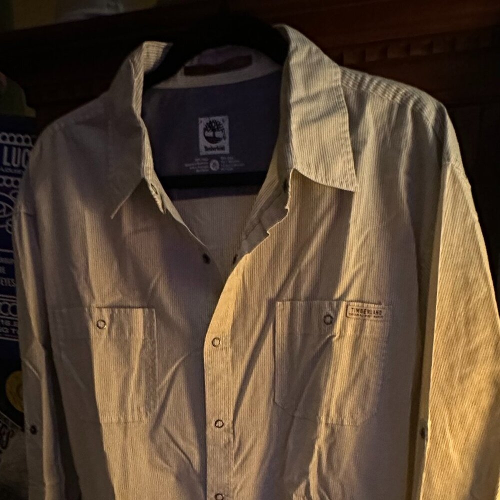 Timberland XL Snap Button Double Breast Pocket Dress Shirt
